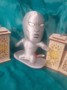 Marvel The Silver Surfer deformed 7.5" big head plush doll. No tags.